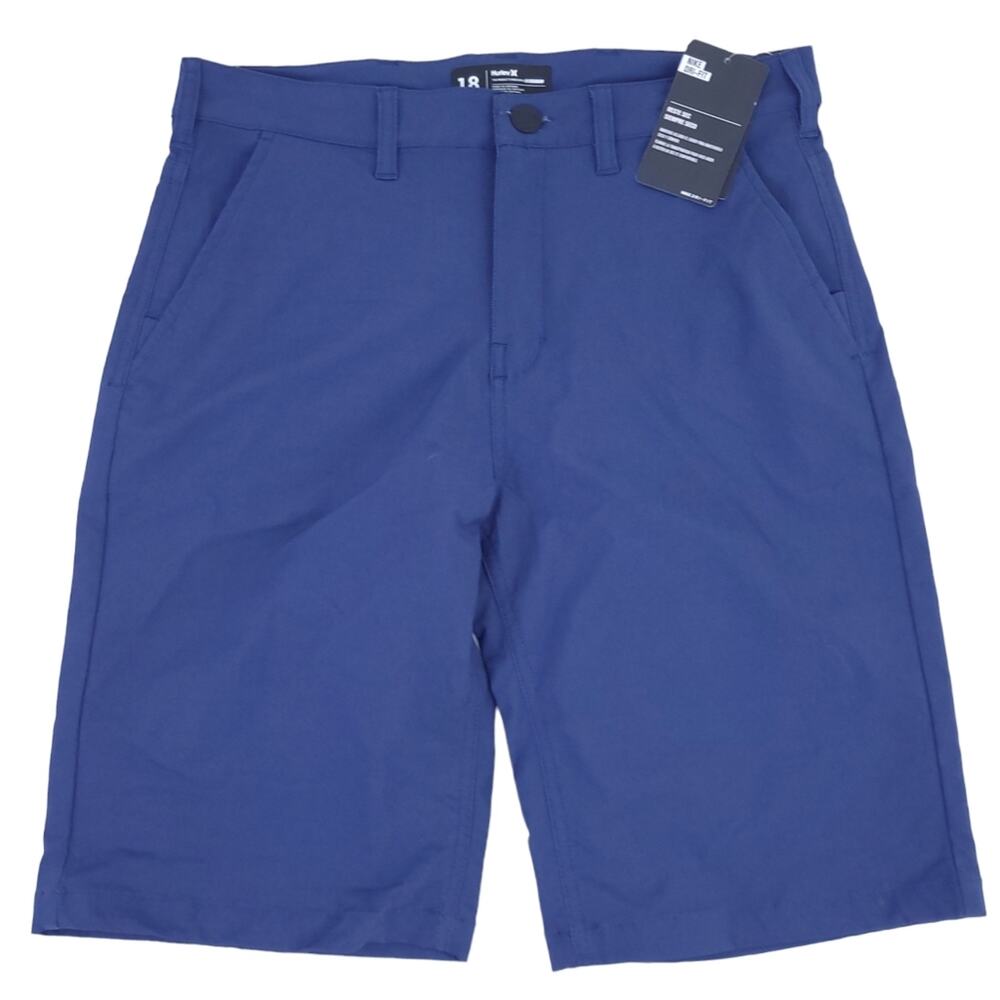 NEW Hurley X Nike Dri-Fit Walkshorts Boys Shorts Size 18 Navy Blue, Inseam 10.5"